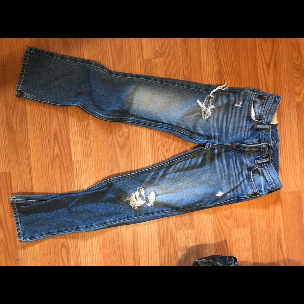 Slightly distressed denim